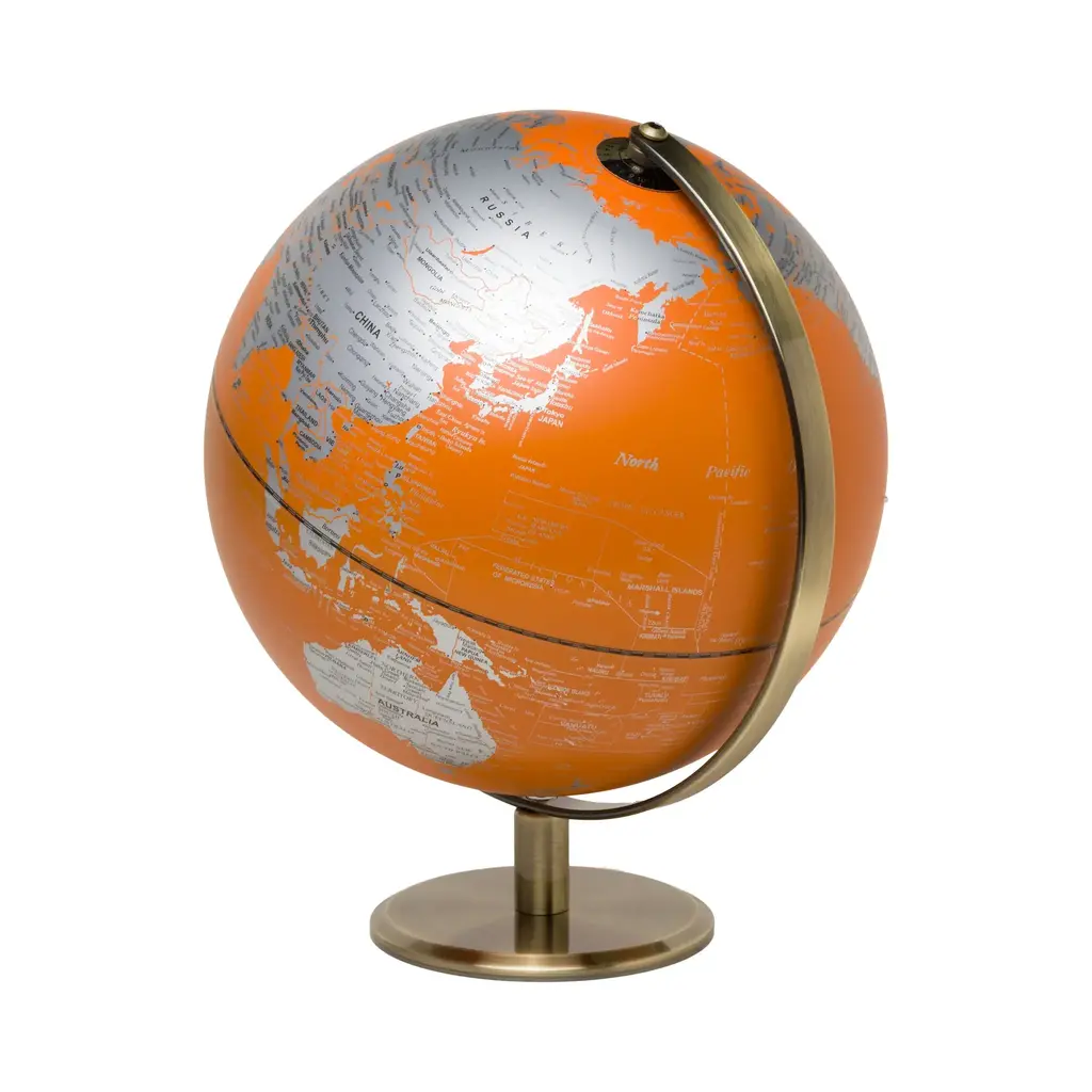 10" Orange World Globe Light 3 10" Orange World Globe Light