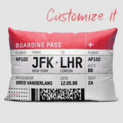 CustomBoarding Pass Pillow Cover -Men Clothing Store custom boarding pass pillow cover 1