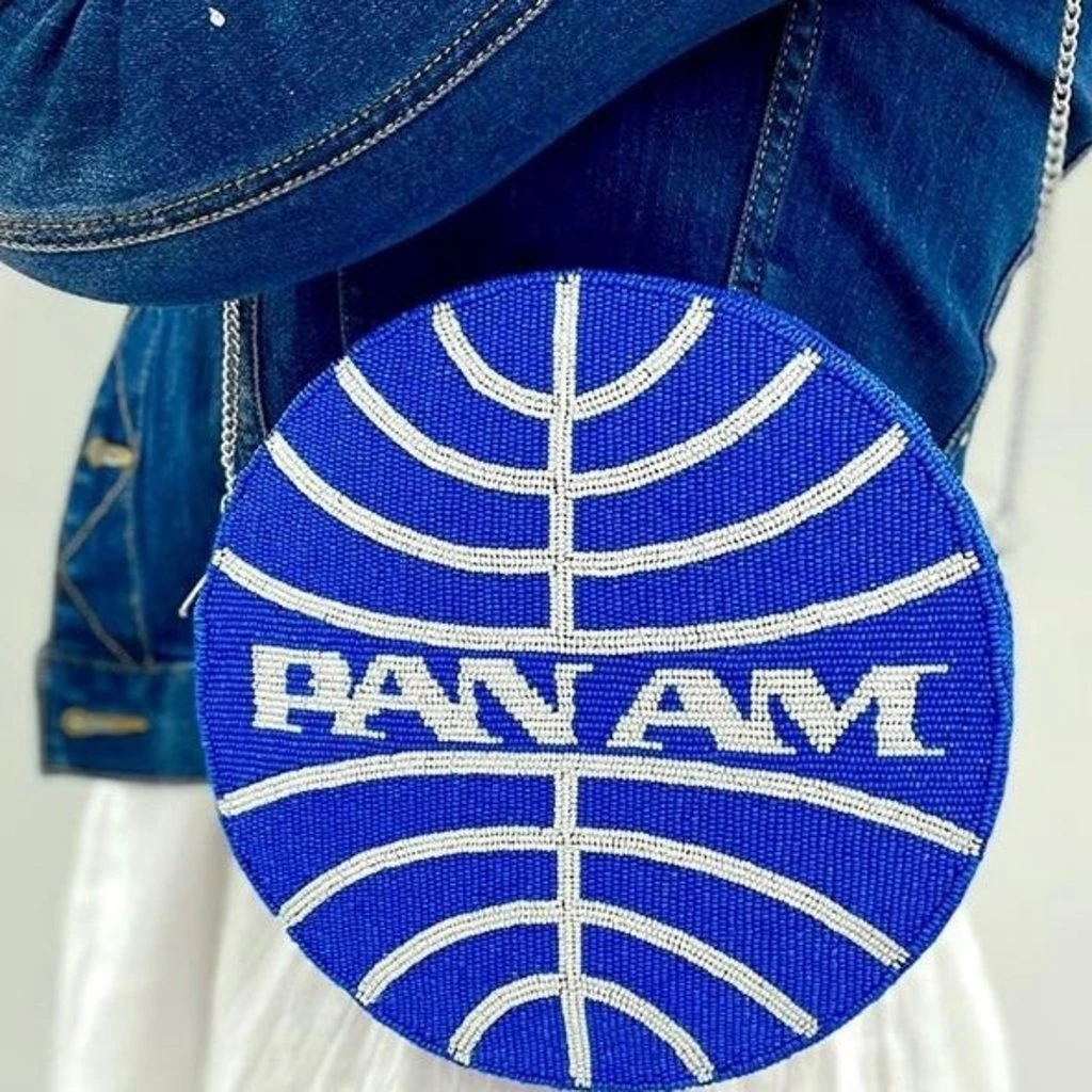 Pan Am Beaded Round Handbag W/Silver Chain 5 Pan Am Beaded Round Handbag W/Silver Chain - Image 3
