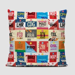 European Airports Pillow Cover