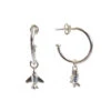 First Class Silver Hoop Charm Earrings