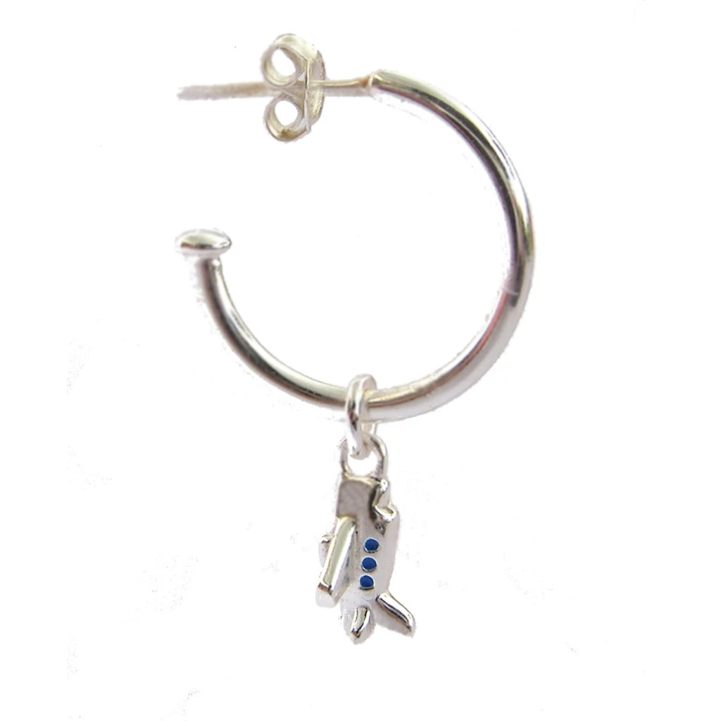 First Class Silver Hoop Charm Earrings 5 First Class Silver Hoop Charm Earrings - Image 3