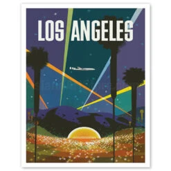 Fly To Los Angeles Hollywood Bowl Print 9x12