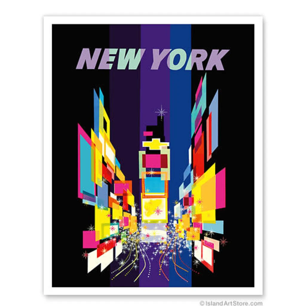 Fly To New York Times Square Print 9x12 3 Fly To New York Times Square Print 9x12