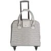 Harlequin Vegan Crocodile Rolling Tote - Grey -Men Clothing Store harlequin vegan crocodile rolling tote grey