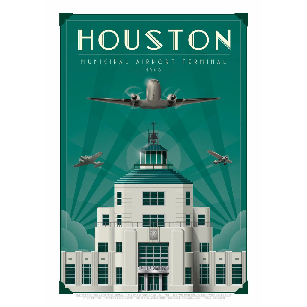 Jet Age Houston Air Terminal 1940 Art Print 3 Jet Age Houston Air Terminal 1940 Art Print