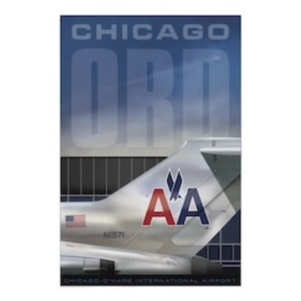 ORD Chicago O'Hare Airport American 727 Art Print 3 ORD Chicago O'Hare Airport American 727 Art Print