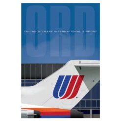 ORD Chicago O'Hare Airport United 727 Art Print