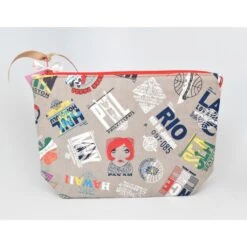 Pan Am Travel Sticker Pouch -Grey