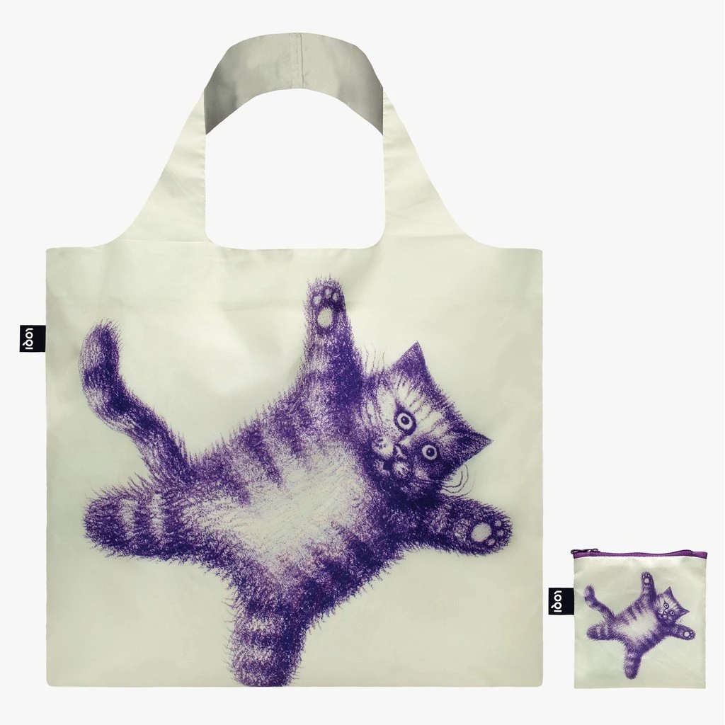 Loqi Flying Purr-ple Cat Reusable Tote Bag 4 Loqi Flying Purr-ple Cat Reusable Tote Bag - Image 2