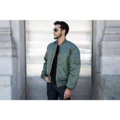 Mens MA-1 Flight Jacket - Black -Men Clothing Store mens ma 1 flight jacket black 5