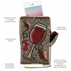Mary Frances Cell Phone Crossbody - Vino 17 Mary Frances Cell Phone Crossbody - Vino -Men Clothing Store mf mary frances cell phone crossbody vino 7