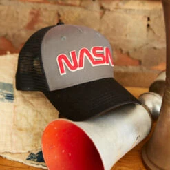NASA Worm Logo Trucker Cap -Men Clothing Store nasa worm logo trucker cap 1