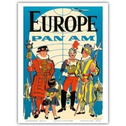 Pan Am Beefeater Guards Europe Print 9x12
