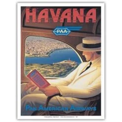 Pan Am Havana Cuba Print 9x12