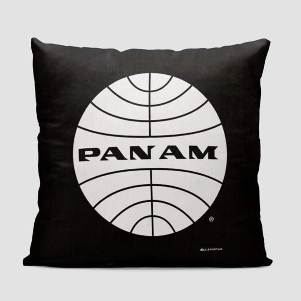 Pan Am Logo Pillow Cover - Black 3 Pan Am Logo Pillow Cover - Black