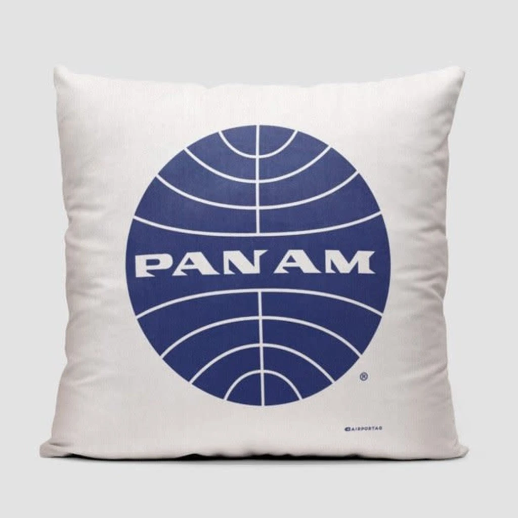 Pan Am Logo Pillow Cover -White 3 Pan Am Logo Pillow Cover -White