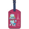 Paris Eiffel Tower & Blue Poodle Luggage Tag