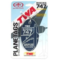 Plane Tag Boeing TWA 747-100 Series - Blue