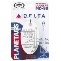 Plane Tag Delta MD-88 - White