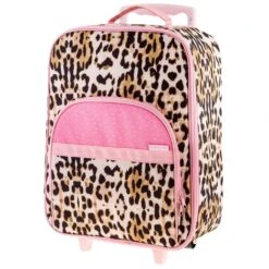 Rolling Leopard Print Luggage