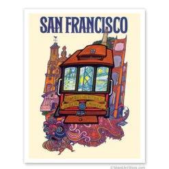 San Francisco Market Street Cable Car Print 9x12