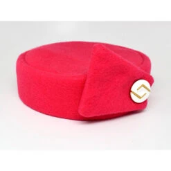 Stewardess Pill Box Hat -Size M -Bright Pink
