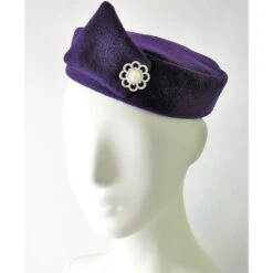 Stewardess Pill Box Hat -Size M -Purple