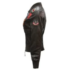 Top Gun® Women's Vegan Leather Bomber Jacket -Men Clothing Store top gun womens vegan leather bomber jacket 3