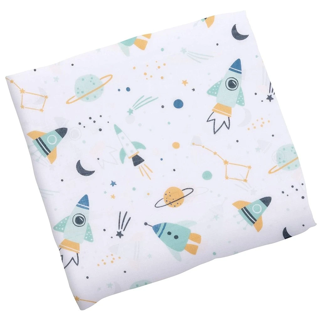 Travel Muslin Baby Blanket - Space 3 Travel Muslin Baby Blanket - Space