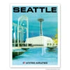 United Airlines Seattle Center Print 9x12