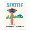 United Airlines Seattle Space Needle Print 9x12 -Men Clothing Store united airlines seattle space needle print 9x12 1