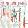 Vintage Travel Posters (Art Colouring Book) -Men Clothing Store vintage travel posters art colouring book