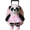 Pink Ballet Panda Rolling Backpack W/Plush -Men Clothing Store wh1kk pink ballet panda rolling backpack w plush