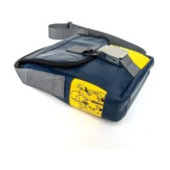 Mini Messenger BagRecycled Blue Airbus Leather And Life Vest Material -Men Clothing Store wh1macl mini messenger bag recycled blue airbus le 3