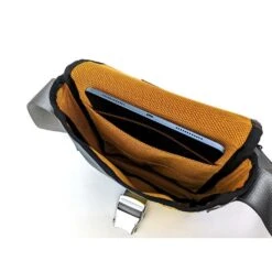 Mini Messenger BagRecycled Blue Airbus Leather And Life Vest Material -Men Clothing Store wh1macl mini messenger bag recycled blue airbus le 5