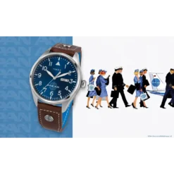 Timex X Pan Am Day-Date 42mm Leather Strap Watch