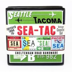 SEA-TAC Vintage Airport Coaster Set