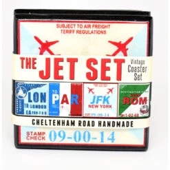 The Jet Set Vintage Airport Coaster Set