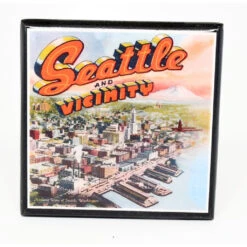 Visit Seattle Vintage Coaster Set -Men Clothing Store whcr visit seattle vintage coaster set 2