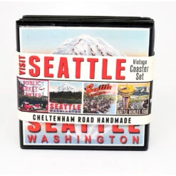 Visit Seattle Vintage Coaster Set