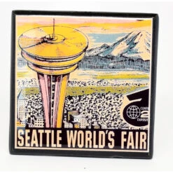 Visit Seattle Vintage Coaster Set -Men Clothing Store whcr visit seattle vintage coaster set 4