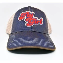 Fly Girl Vintage Trucker Cap -Denim Blue