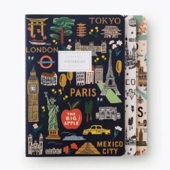 Bon Voyage Stitched Notebooks-Set Of 3