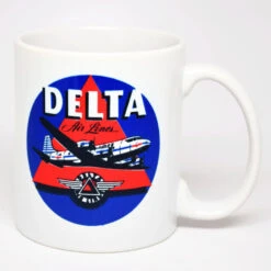 Delta Air Lines Vintage Sticker Mug -Dark Blue