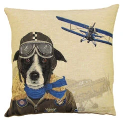 Blue Bomber Pilot Tapestry Cushion Cover