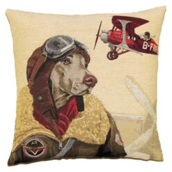 Red Bomber Pilot Tapestry Cushion Cover