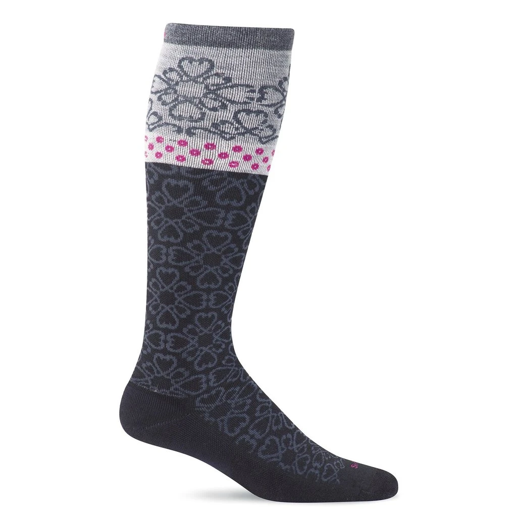 Women's Compression Socks Botanical Black Md/Lg 3 Women's Compression Socks Botanical Black Md/Lg