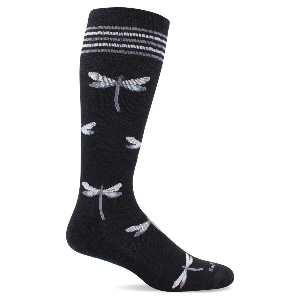 Women's Compression Socks Dragonfly Black Md/Lg 3 Women's Compression Socks Dragonfly Black Md/Lg