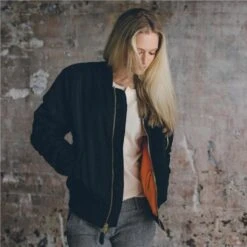 Womens MA-1 Flight Jacket Black -Men Clothing Store womens ma 1 flight jacket black 5